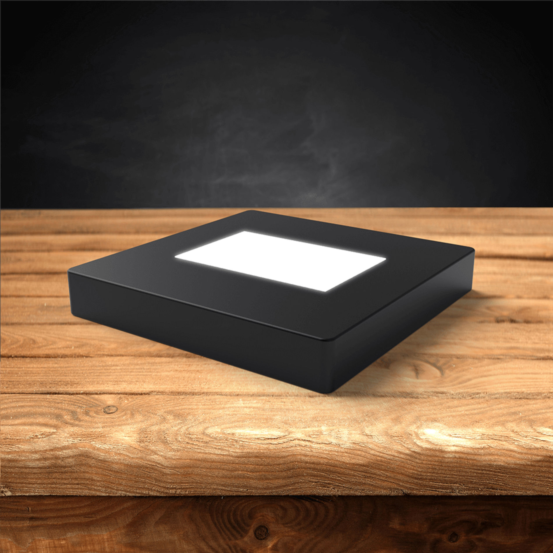 LED-Lichtsockel aus Holz für 3D-Fotokristalle.
